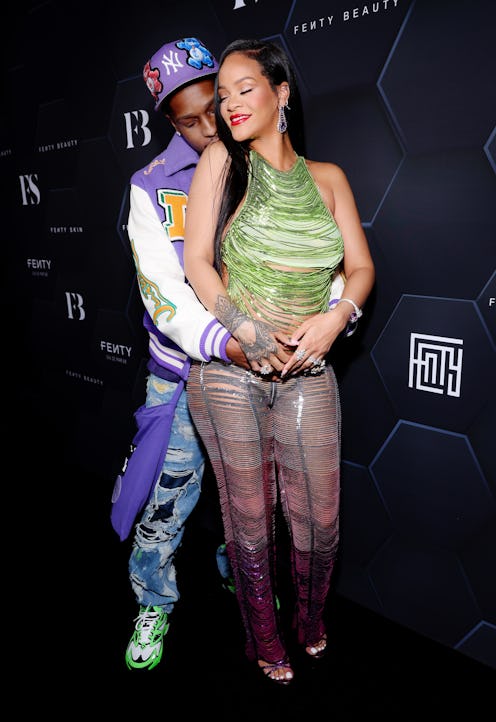 LOS ANGELES, CALIFORNIA - FEBRUARY 11: (L-R) A$AP Rocky and Rihanna celebrate Fenty Beauty & Fenty S...