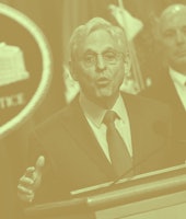 US Attorney General Merrick B. Garland speaks about a significant firearms trafficking enforcement a...