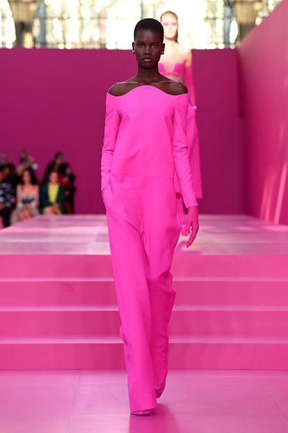 Hot pink gown from Valentino Fall/Winter 2022 runway show.