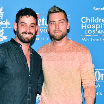 Lance Bass (right) and husband Michael Turchin welcomed twins in October, and Bass opened up to Peop...