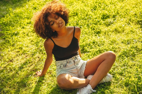 Pretty young afro woman