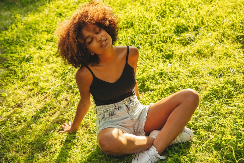 Pretty young afro woman