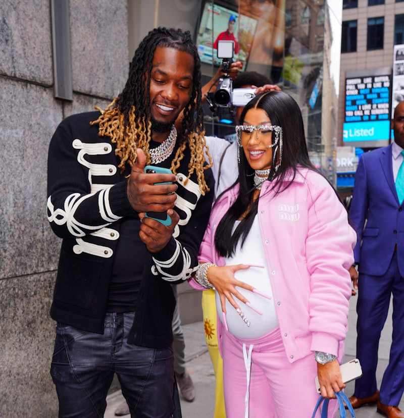 NEW YORK, NEW YORK - AUGUST 30: Offset and Cardi B at Nasdaq HQ in Times Square to ring the bell for...