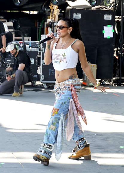 INDIO, CALIFORNIA - APRIL 15: Princess Nokia performs onstage at the Coachella Stage during the 2022...