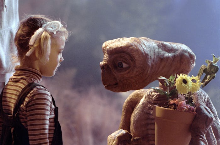 Drew Barrymore on the set of "E.T.". (Photo by Sunset Boulevard/Corbis via Getty Images)