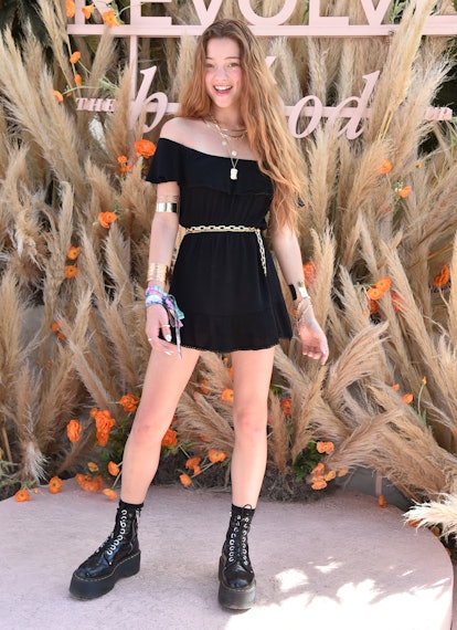Coachella 2022 Style Mini Dress and Platform Boots at Revolve Party
