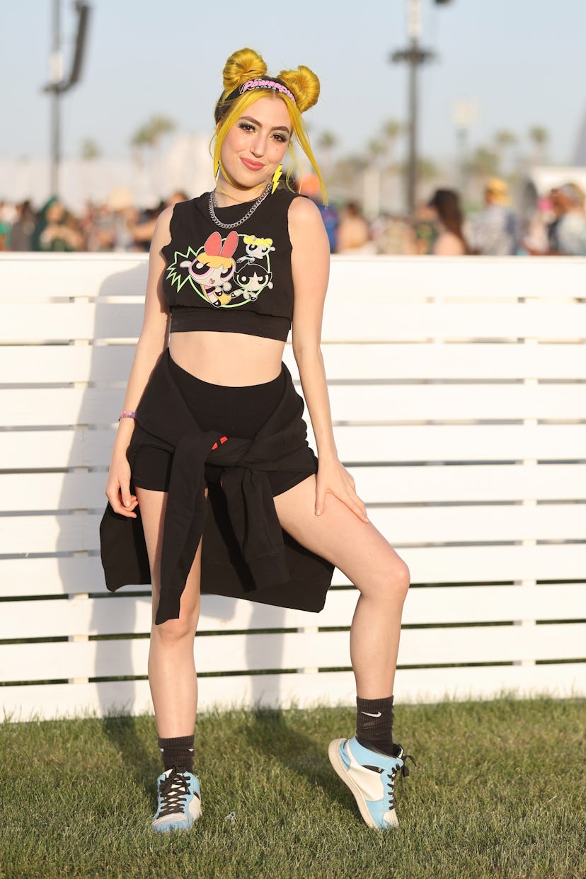 INDIO, CALIFORNIA - APRIL 16: Festivalgoer attends the 2022 Coachella Valley Music and Arts Festival...