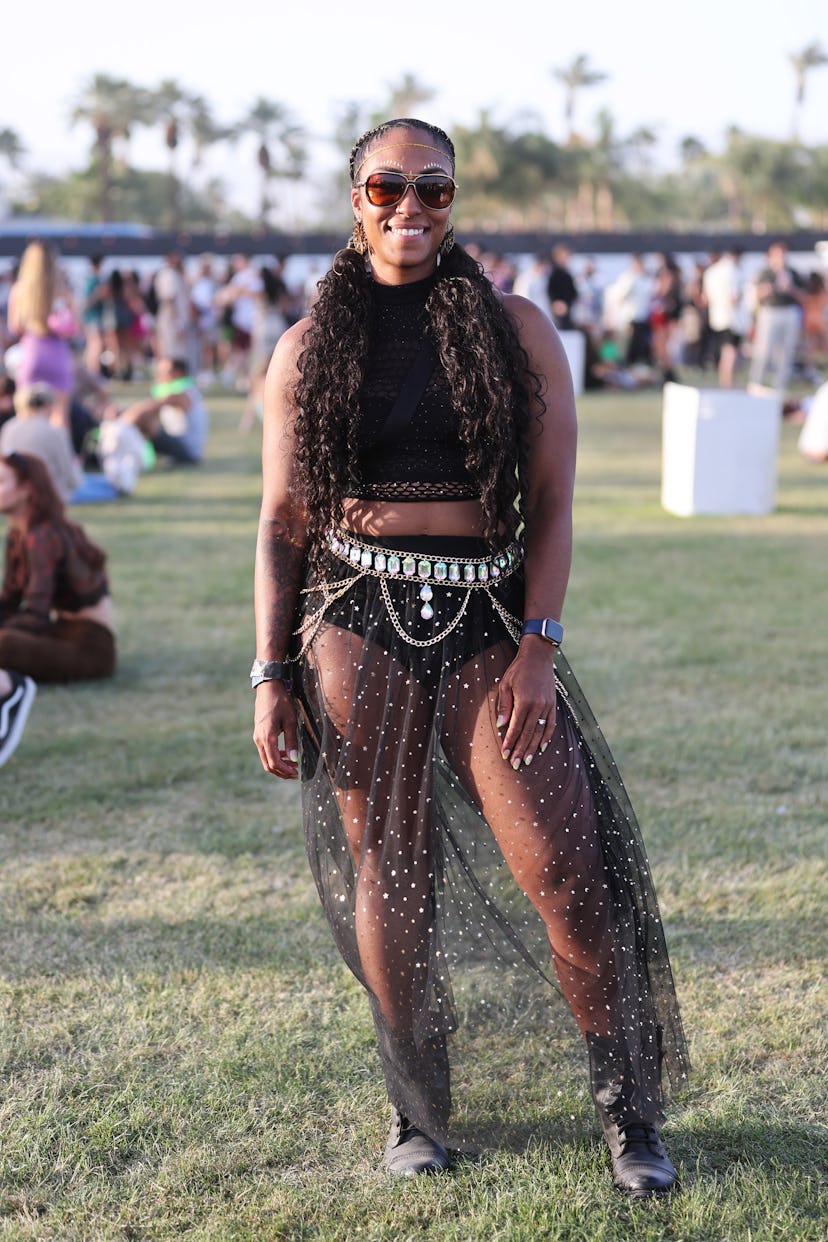 INDIO, CALIFORNIA - APRIL 16: Festivalgoer attends the 2022 Coachella Valley Music and Arts Festival...