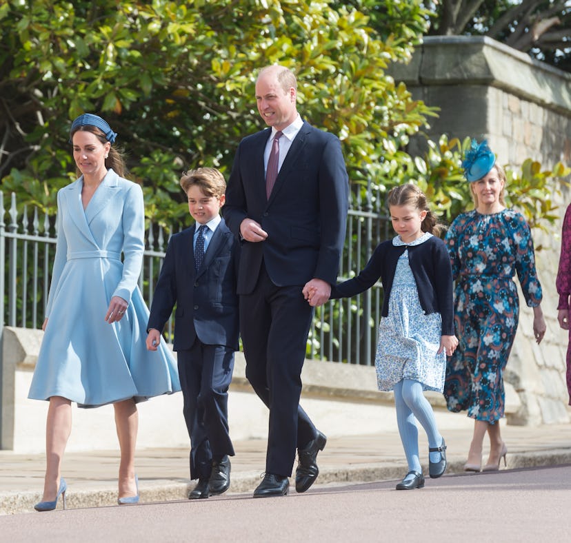 WINDSOR, ENGLAND - APRIL 17: Prince William, Duke of Cambridge, Catherine, Duchess of Cambridge, Pri...
