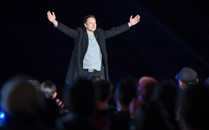 BOCA CHICA, TX - FEBRUARY 10:  SpaceX CEO Elon Musk greets the crowd as he provides an update on the...