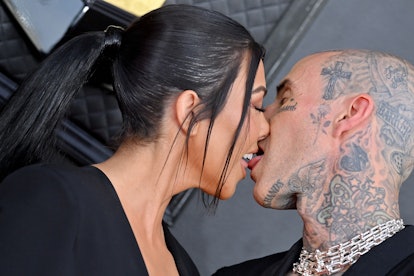 Kourtney Kardashian turned 43 on April 18 and Travis Barker shared a photo of them on Instagram in h...