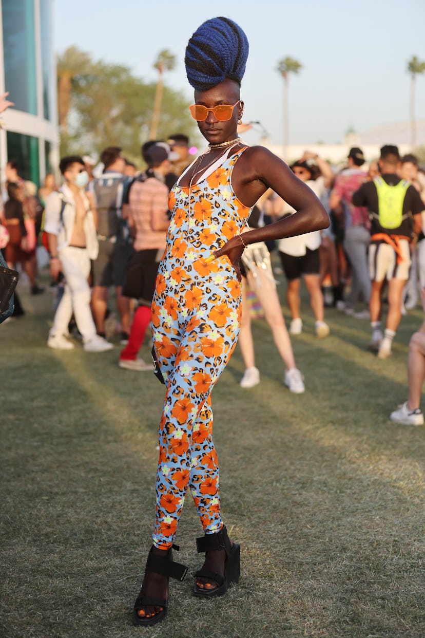 INDIO, CALIFORNIA - APRIL 16: Festivalgoer attends the 2022 Coachella Valley Music and Arts Festival...