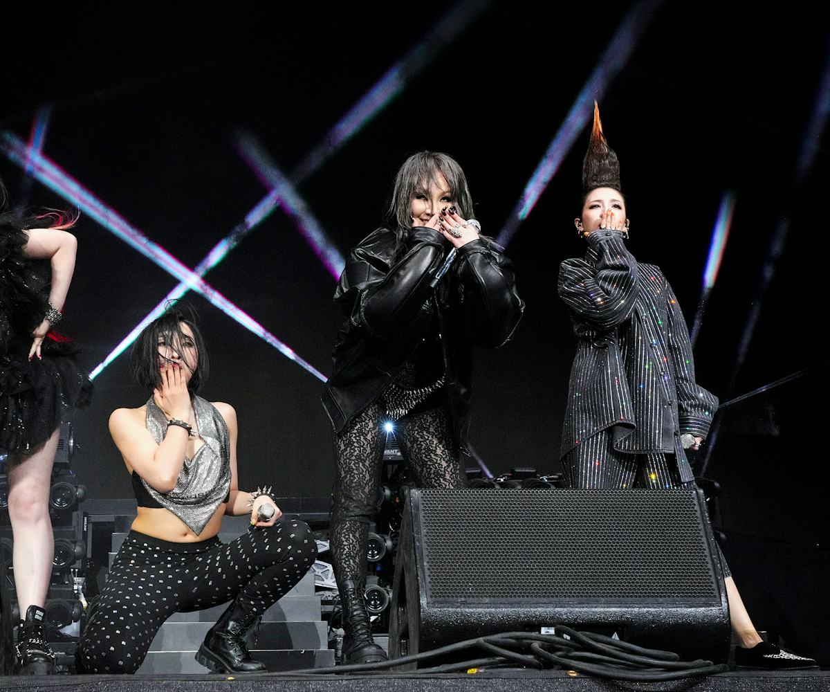 INDIO, CALIFORNIA - APRIL 16: 2NE1 performs with 88rising onstage at the Coachella Stage during the ...