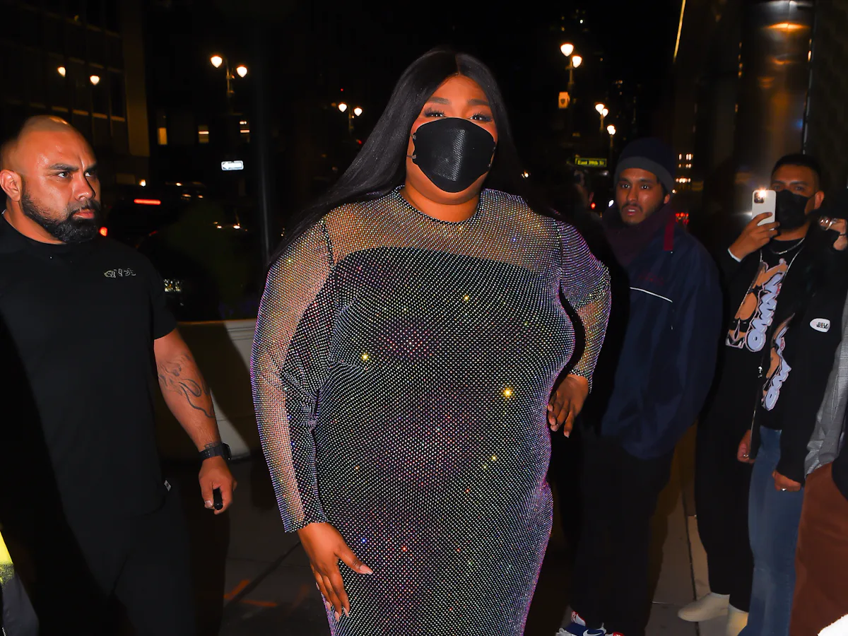 lizzo's mesh dress Lizzo looks incredible in see through mesh dress as she heads to Cardi B's birthday