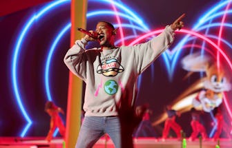 SANTA MONICA, CALIFORNIA - APRIL 09: Kid Cudi performs onstage during the Nickelodeon's Kids' Choice...