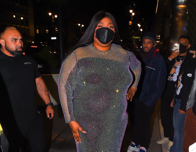 NEW YORK, NEW YORK - APRIL 16: Lizzo arrives to the SNL after party in Manhattan on April 16, 2022 i...