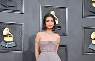 LAS VEGAS, NEVADA - APRIL 03: Rachel Zegler attends the 64th Annual GRAMMY Awards at MGM Grand Garde...