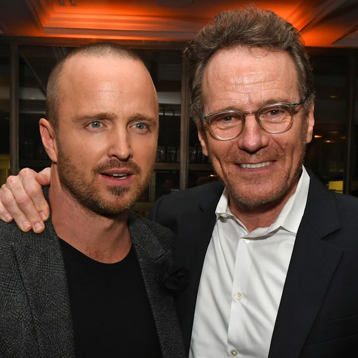 Aaron Paul asked Bryan Cranston to be his son's godfather. Here, they attend the Premiere of Netflix...