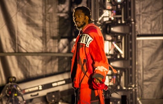 Kendrick Lamar on the first day of the Estereo Picnic music festival in Bogoata, Colombia, on 6 Apri...