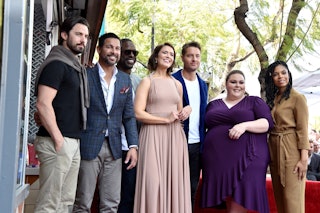 The This Is Us cast can dance! Here, Milo Ventimiglia, Jon Huertas, Sterling K. Brown, Mandy Moore, ...