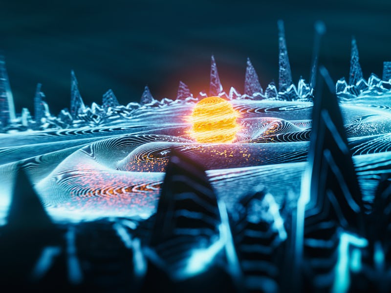 Gravity wave - 3d rendered image. Hologram view, physical process. Futuristic illustration for micro...