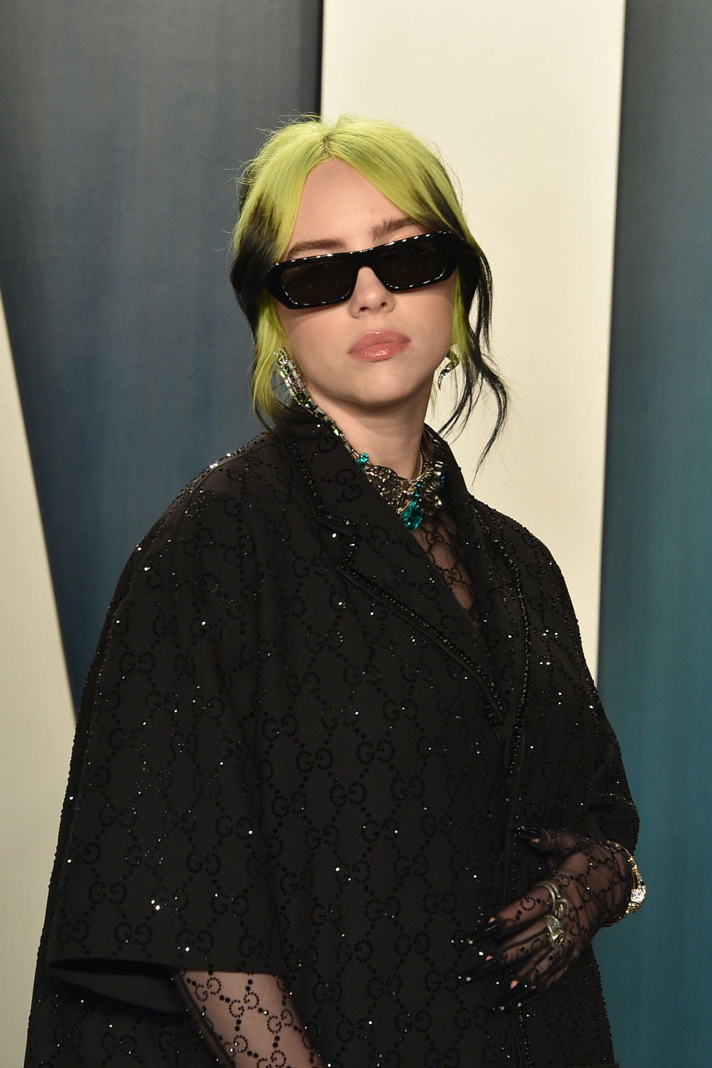 Billie Eilish rocking two-toned hair.