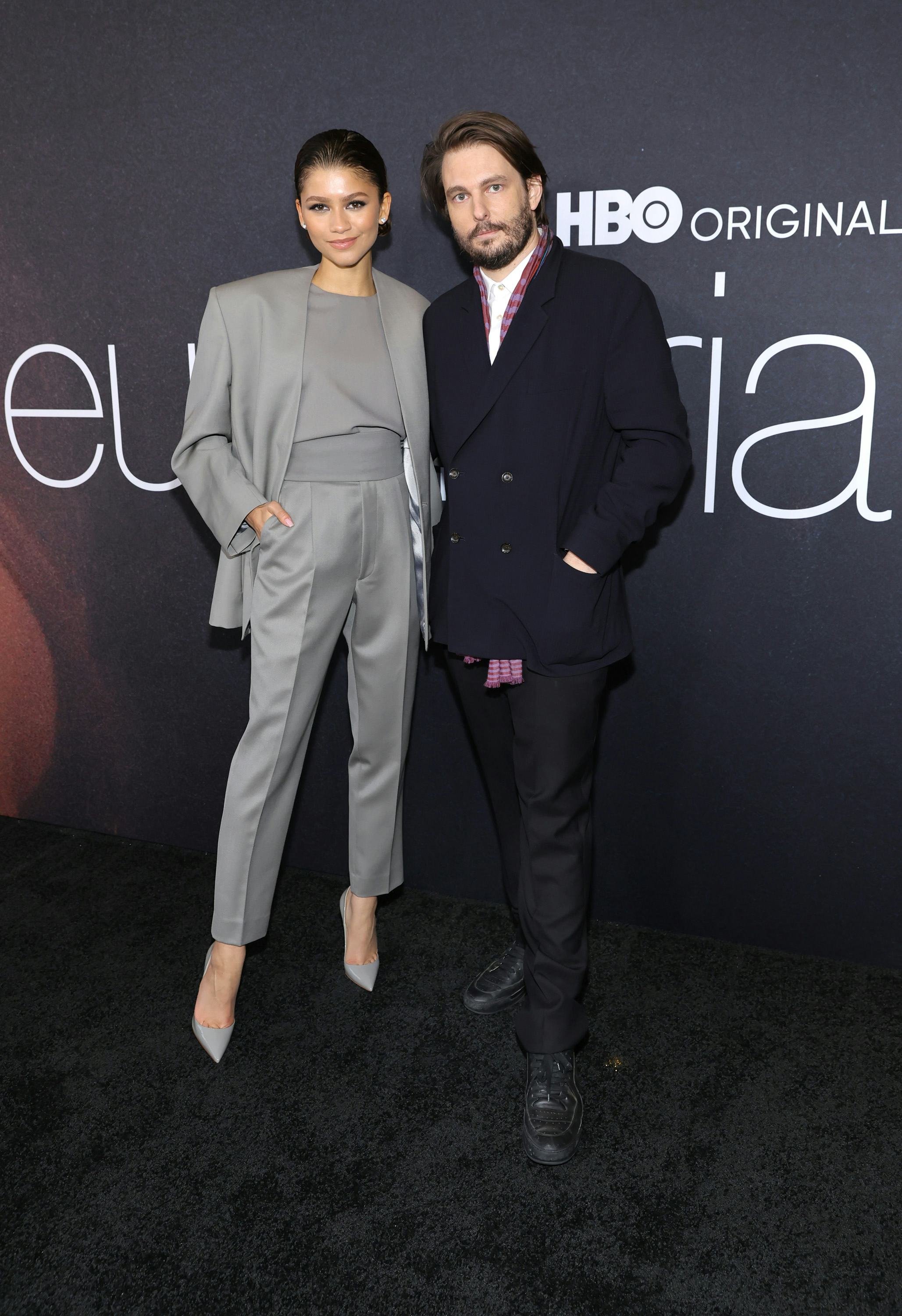 LOS ANGELES, CALIFORNIA - APRIL 20: (L-R) Zendaya and Sam Levinson attend the HBO Max FYC event for ...