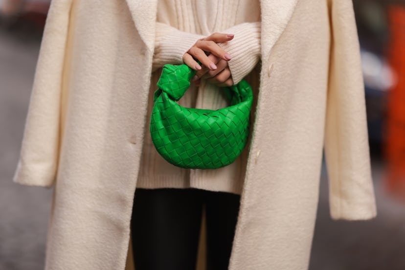 Street Style Bottega Veneta green mini hobo bag