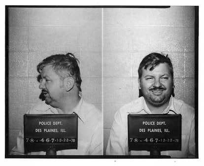 Serial killer John Wayne Gacy posed for the above Des Plaines Police Department mug shot in December...