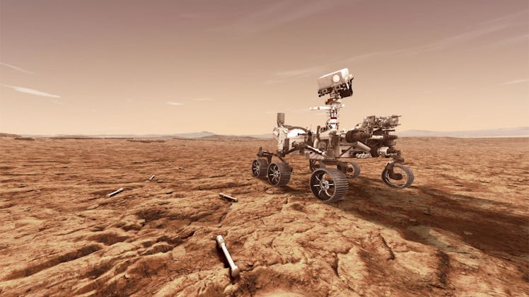 UNSPECIFIED: In this concept illustration provided by NASA, NASA's Perseverance (Mars 2020) rover wi...