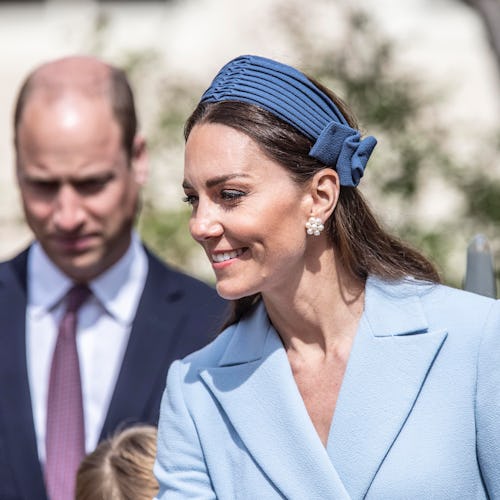 Kate Middleton in a blue outfit