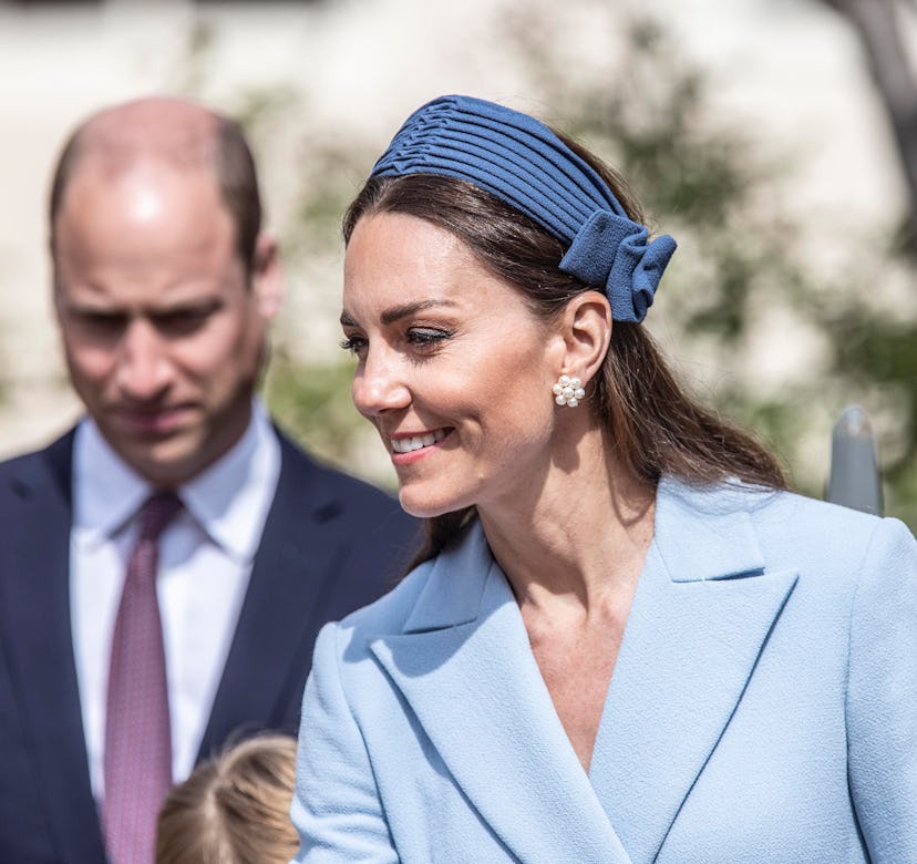 Kate Middleton in a blue outfit