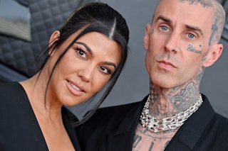 Kourtney Kardashian, pictured here with partner Travis Barker, opens up about the difficulties surro...
