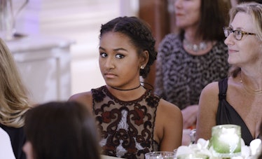 WASHINGTON, DC - MARCH 10: Sasha Obama attends a State Dinner at the White House March 10, 2016 in W...