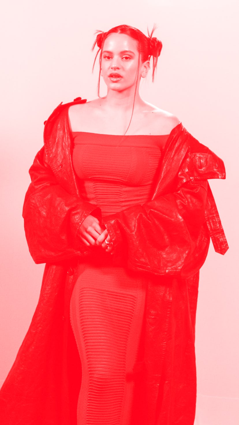 MADRID, SPAIN - MARCH 17: The singer, Rosalia, poses during the presentation of her album 'Motomami'...