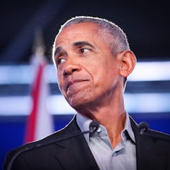 GLASGOW, SCOTLAND - NOVEMBER 08: Former US President Barack Obama delivers a speech while attending ...