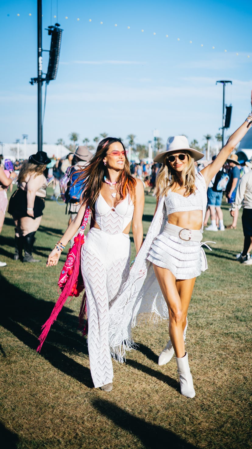 INDIO, CALIFORNIA - APRIL 15: Alessandra Ambrosio and Ludi Delfino attend the 2022 Coachella Valley ...
