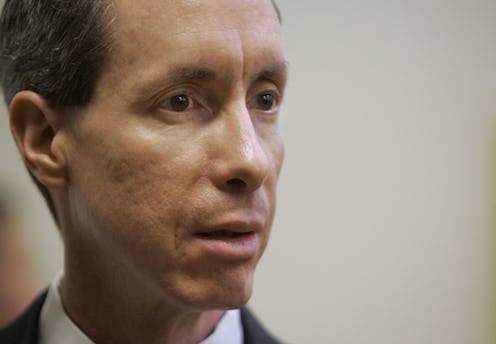 (FILES): This September 24, 2007 file photo shows Warren Jeffs watching as the jury leaves the court...