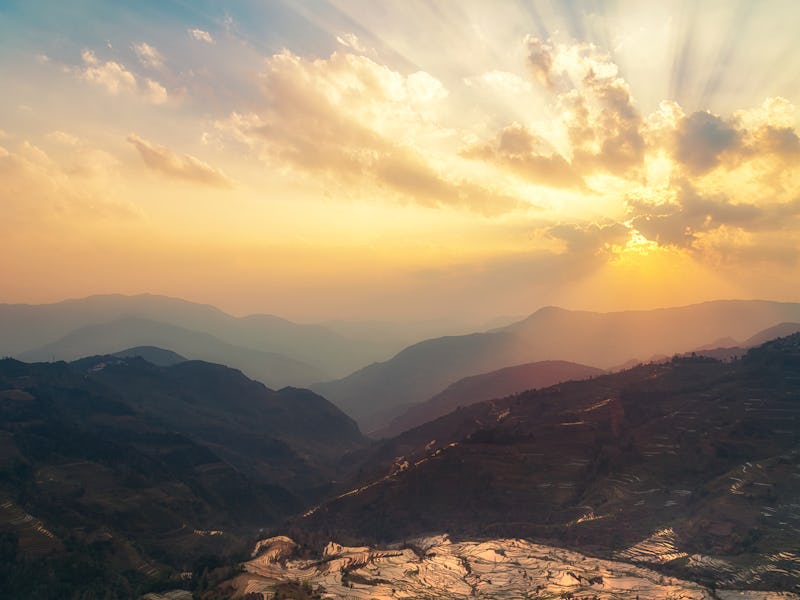 Hani terraced fields,Yuanyang county,Honghe,Yunnan Province,China.