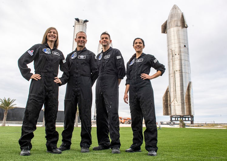 BOCA CHICA, TX - FEBRUARY 11:  The Crew of the next SpaceX private astronaut flight called Polaris D...