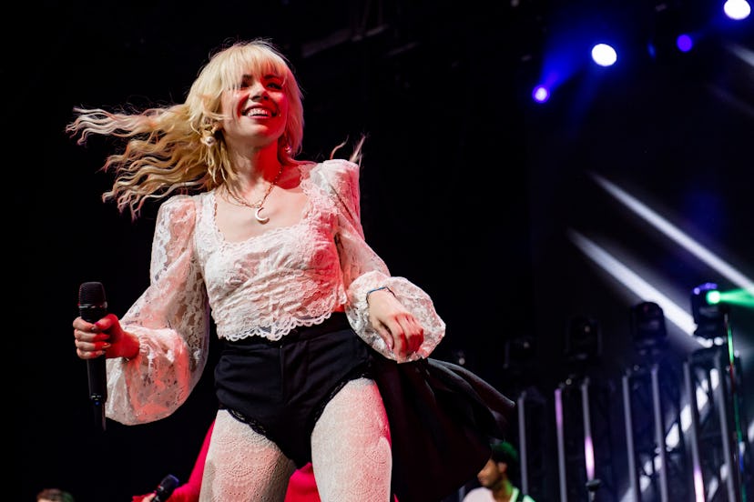 INDIO, CALIFORNIA - APRIL 22: Carly Rae Jepsen performs at the 2022 Coachella Valley Music And Arts ...