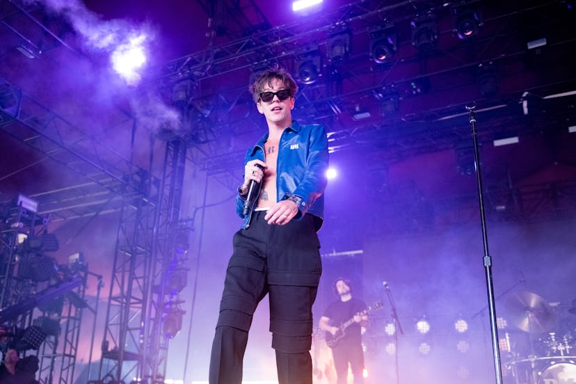 INDIO, CALIFORNIA - APRIL 22: Singer Tucker Pillsbury of Role Model performs in the Gobi Tent during...