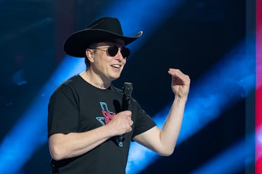 CEO of Tesla Motors Elon Musk speaks at the Tesla Giga Texas manufacturing "Cyber Rodeo" grand openi...