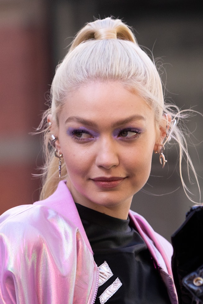 NEW YORK NY - MARCH 21: Gigi Hadid is seen on a photoshoot on March 21, 2022 in New York, New York. ...