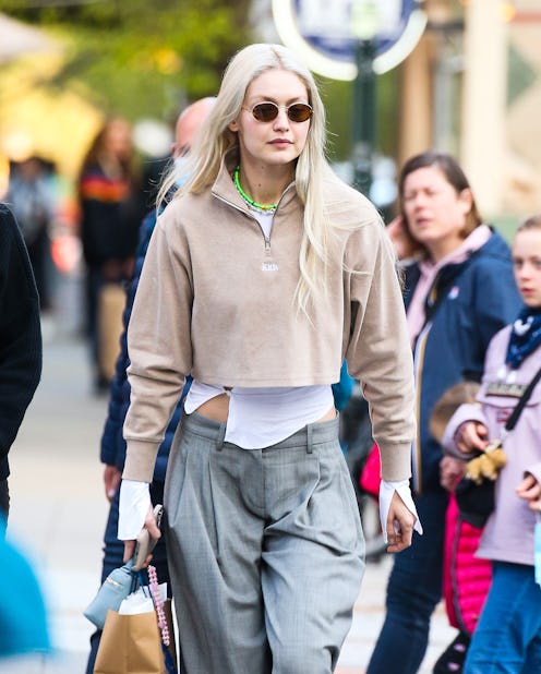 NEW YORK NY - APRIL 22: Gigi Hadid is seen on April 22, 2022 in New York, New York. (Photo by MEGA/G...