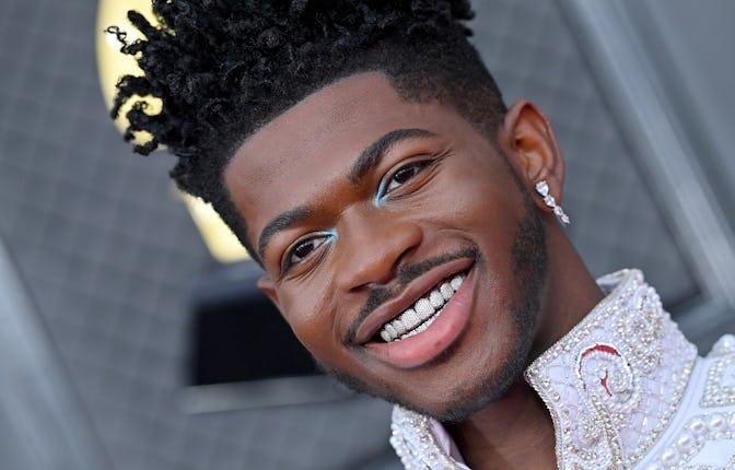 LAS VEGAS, NEVADA - APRIL 03: Lil Nas X attends the 64th Annual GRAMMY Awards at MGM Grand Garden Ar...