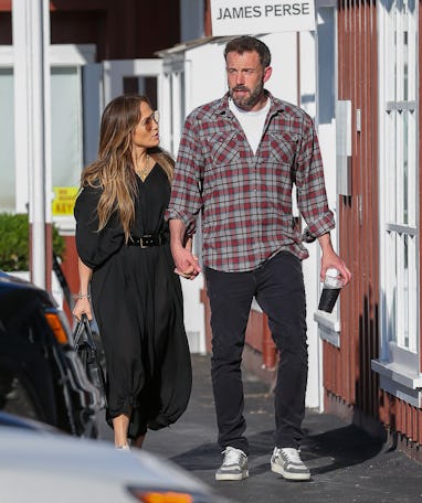 LOS ANGELES, CA - APRIL 23: Jennifer Lopez and Ben Affleck are seen on April 23, 2022 in Los Angeles...