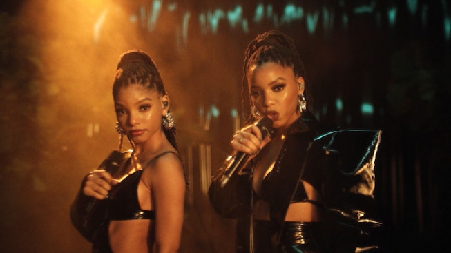 VARIOUS CITIES - JUNE 28: In this screengrab, Chloe x Halle perform during the 2020 BET Awards. The ...