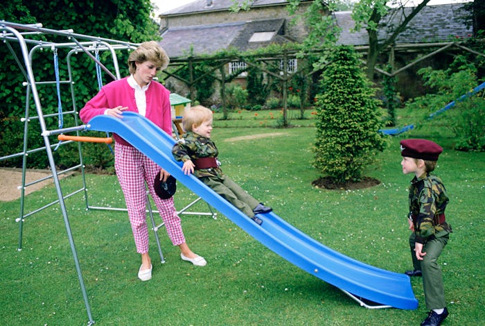 TETBURY, UNITED KINGDOM - JULY 18: Princess Diana At Highgrove With Prince William And Prince Harry...