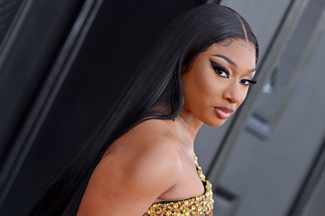 LAS VEGAS, NEVADA - APRIL 03: Megan Thee Stallion attends the 64th Annual GRAMMY Awards at MGM Grand...